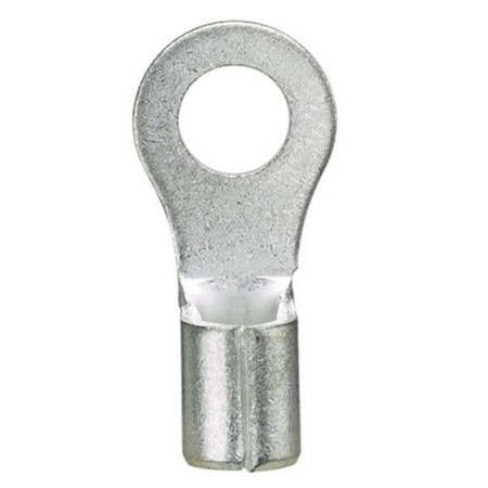 Panduit Ring Terminal, #4 Stud Size, 22 AWG, Bare Insulated, Bare, 1000 PK P22-4R-M